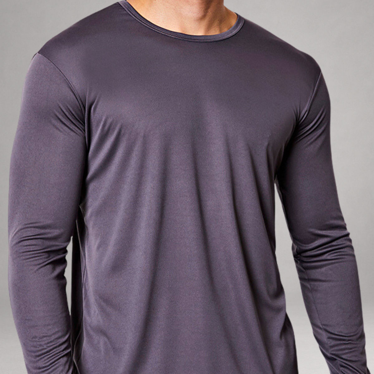 Camiseta Manga Longa Cinza Dry Fit Proteção UV Masculina
