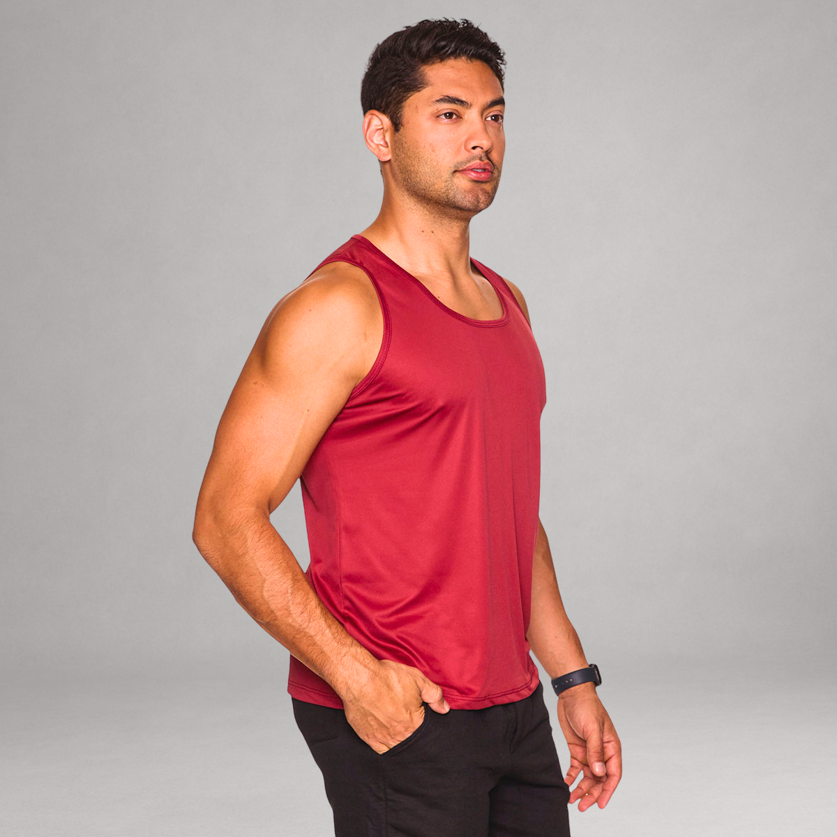 Regata Masculina Bordô Básica Dry Fit Premium