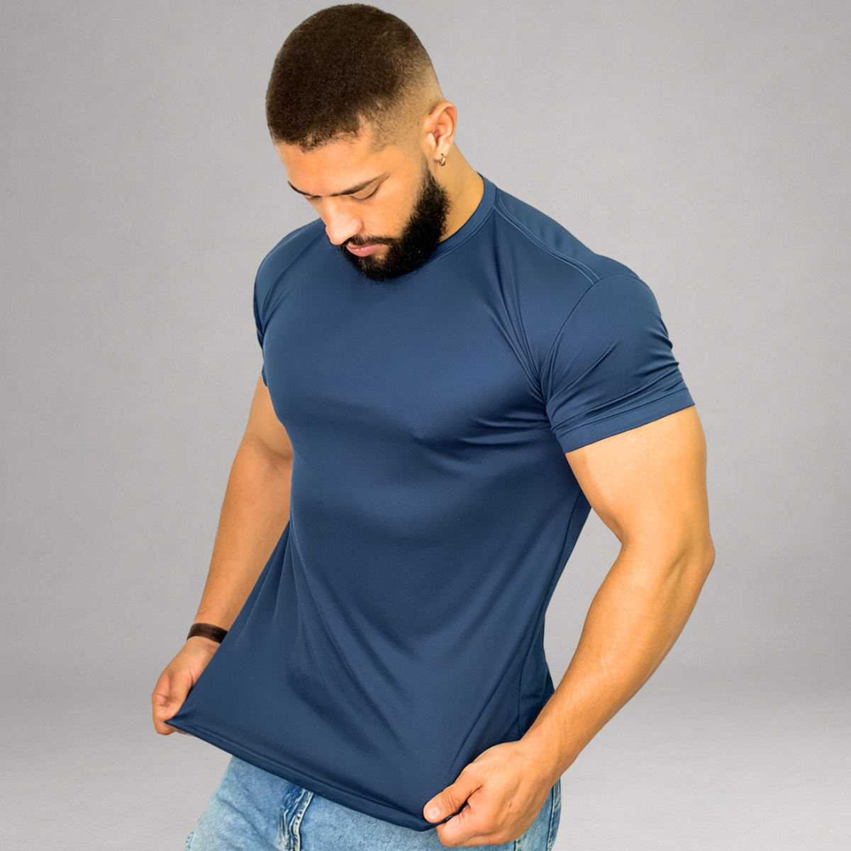 Camiseta Masculina Branca Básica Dry Fit Premium