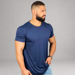 Camiseta Masculina Azul Marinho Básica Dry Fit Premium