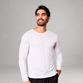 Camiseta Manga Longa Branca Dry Fit Proteção UV Masculina