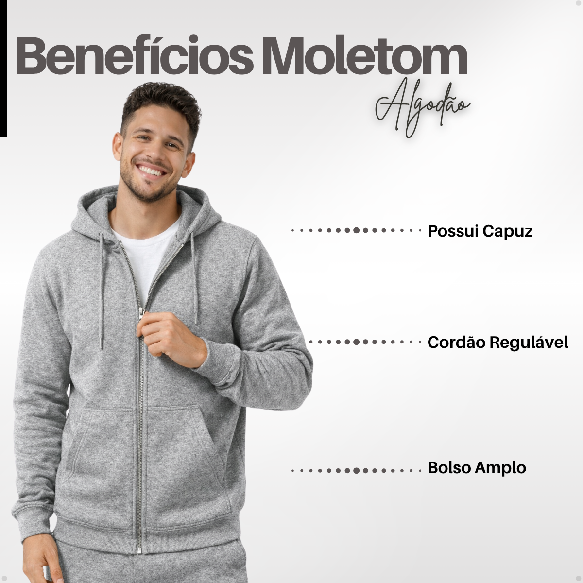 Conjunto Moletom Cinza Premium