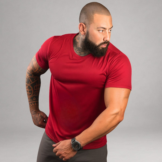 Camiseta Masculina Bordô Básica Dry Fit Premium