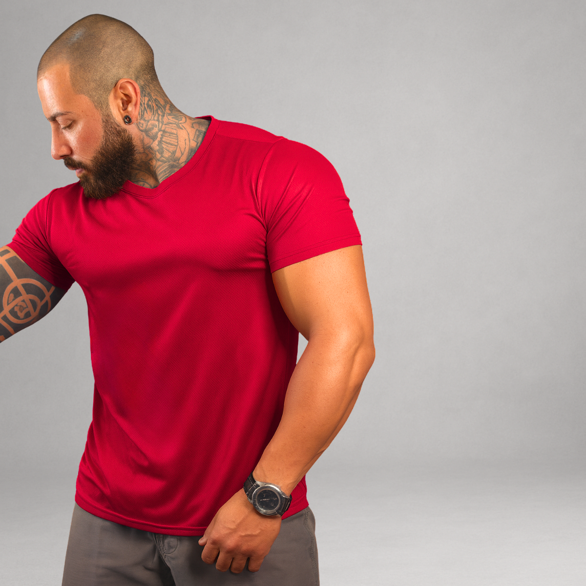 Camiseta Masculina Bordô Básica Dry Fit Premium