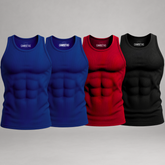 Kit 4 Regatas Masculinas Dry Fit Proteção UV – 2 Azuis, 1 Bordô e 1 Preta