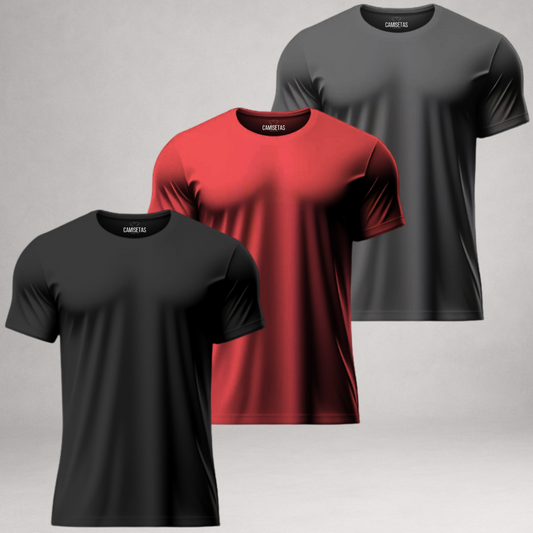 Kit 3 Camisetas Masculinas Dry Fit Proteção UV