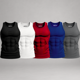 Kit 5 Regatas Masculinas Dry Fit Proteção UV – Preta, Bordô, Cinza, Azul e Branca
