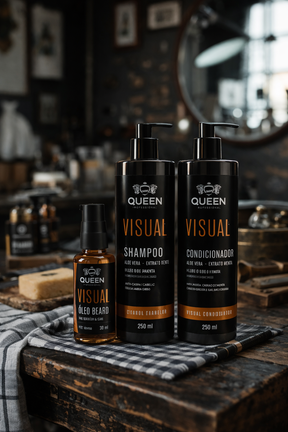 Kit Completo Masculino – Shampoo 250ml + Condicionador 250ml + Óleo para Barba 30ml