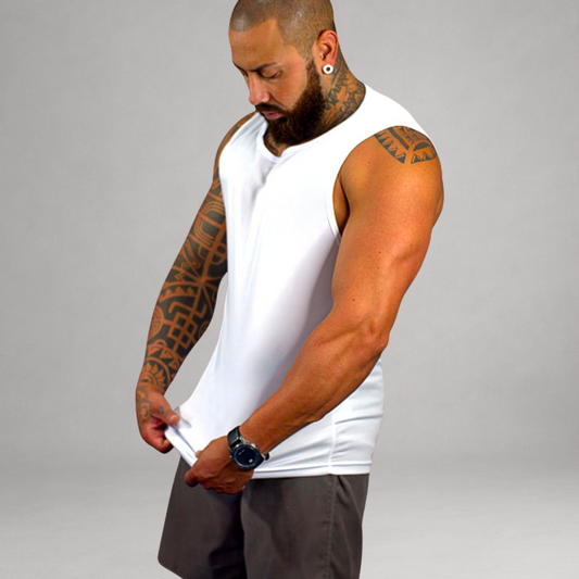 Regata Masculina Branca Básica Dry Fit Premium