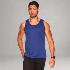 Kit 4 Regatas Masculinas Dry Fit Proteção UV – 2 Azuis, 1 Bordô e 1 Preta