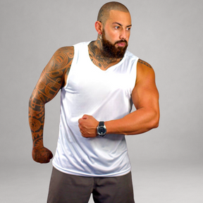 Regata Masculina Branca Básica Dry Fit Premium