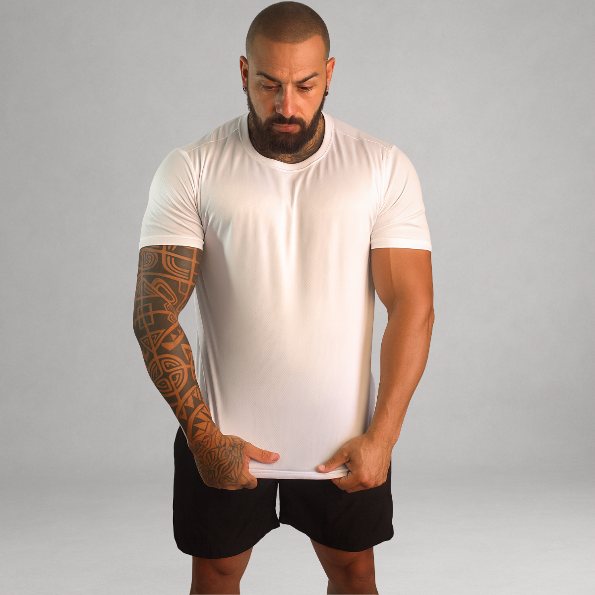 Camiseta Masculina Branca Básica Dry Fit Premium
