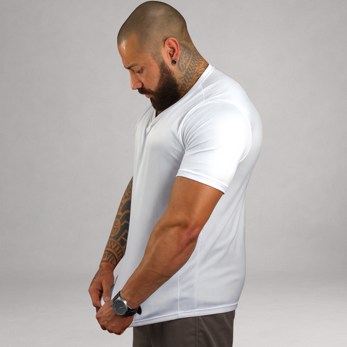 Camiseta Masculina Branca Básica Dry Fit Premium