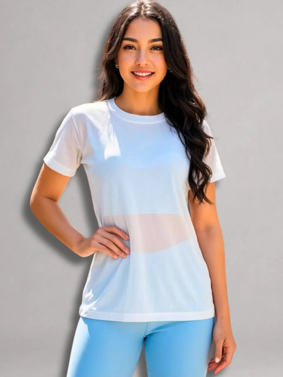 Camisa Moda Fitness Tule Luxo Tendência Tule S/Manga Branco