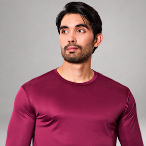 Camiseta Manga Longa Bordô Dry Fit Proteção UV Masculina