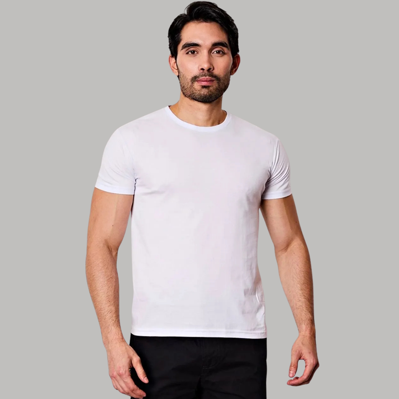 Kit 4 Camiseta de Algodão Masculina Cinza