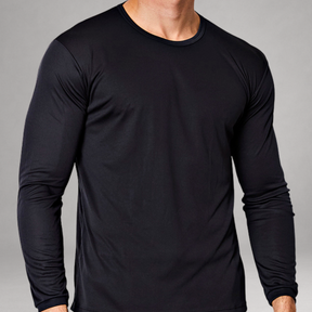 Camiseta Manga Longa Preta Dry Fit Proteção UV Masculina