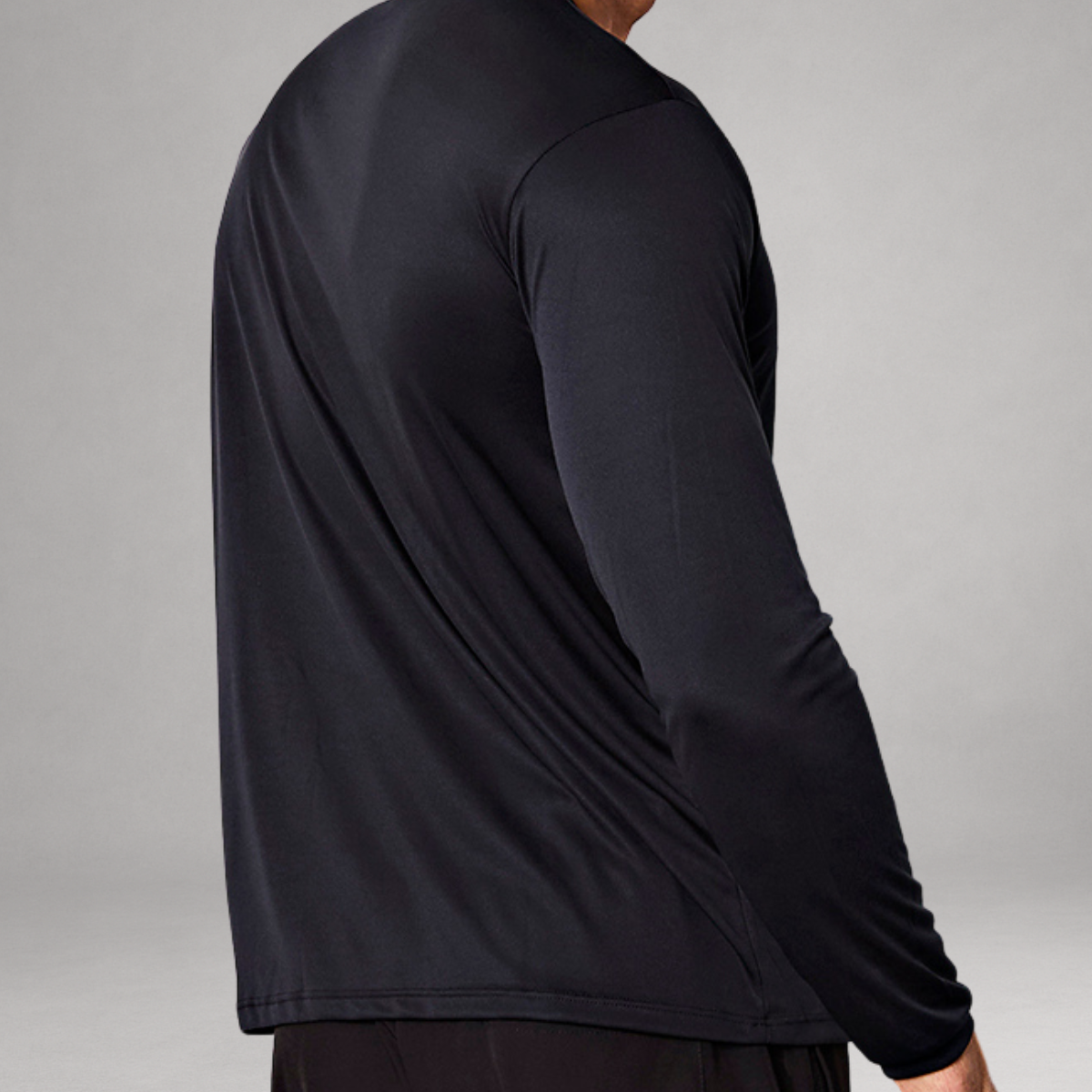 Camiseta Manga Longa Preta Dry Fit Proteção UV Masculina