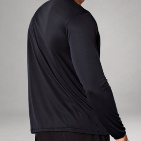Camiseta Manga Longa Preta Dry Fit Proteção UV Masculina