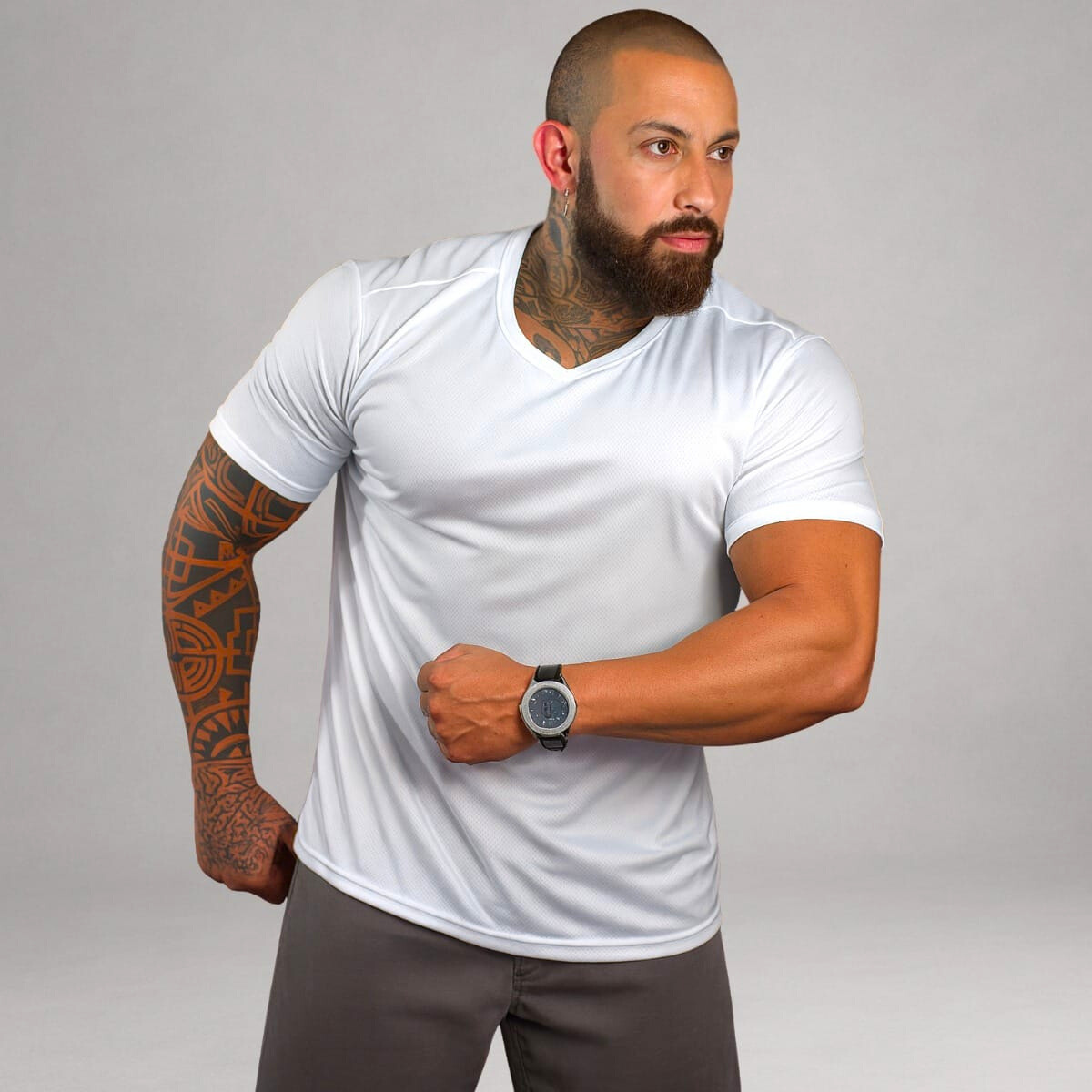 Kit 5 Camisetas Masculinas Dry Fit Proteção UV – Preta, Bordô, Cinza, Azul e Branca