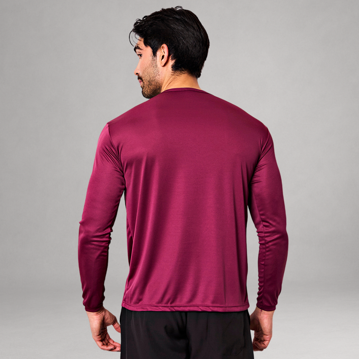 Kit 5 Camisetas Manga Longa Masculinas Dry Fit Proteção UV – Preta, Bordô, Cinza, Azul e Branca