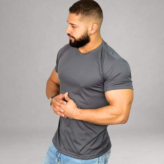 Camiseta Masculina Cinza Básica Dry Fit Premium