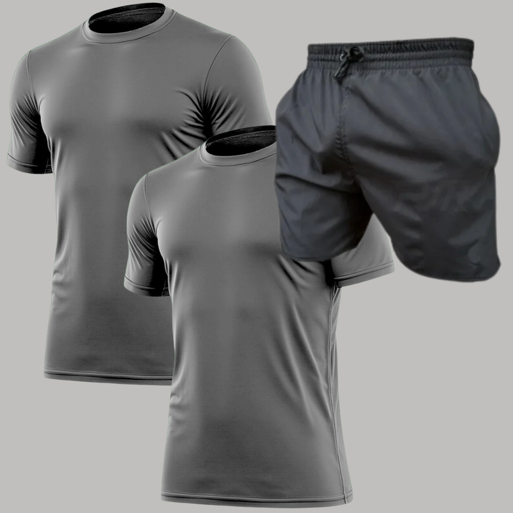 Kit 2 Camiseta Masculinas Dry Fit + 1 Bermudas Dry Fit