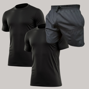 Kit 2 Camiseta Masculinas Dry Fit + 1 Bermudas Dry Fit