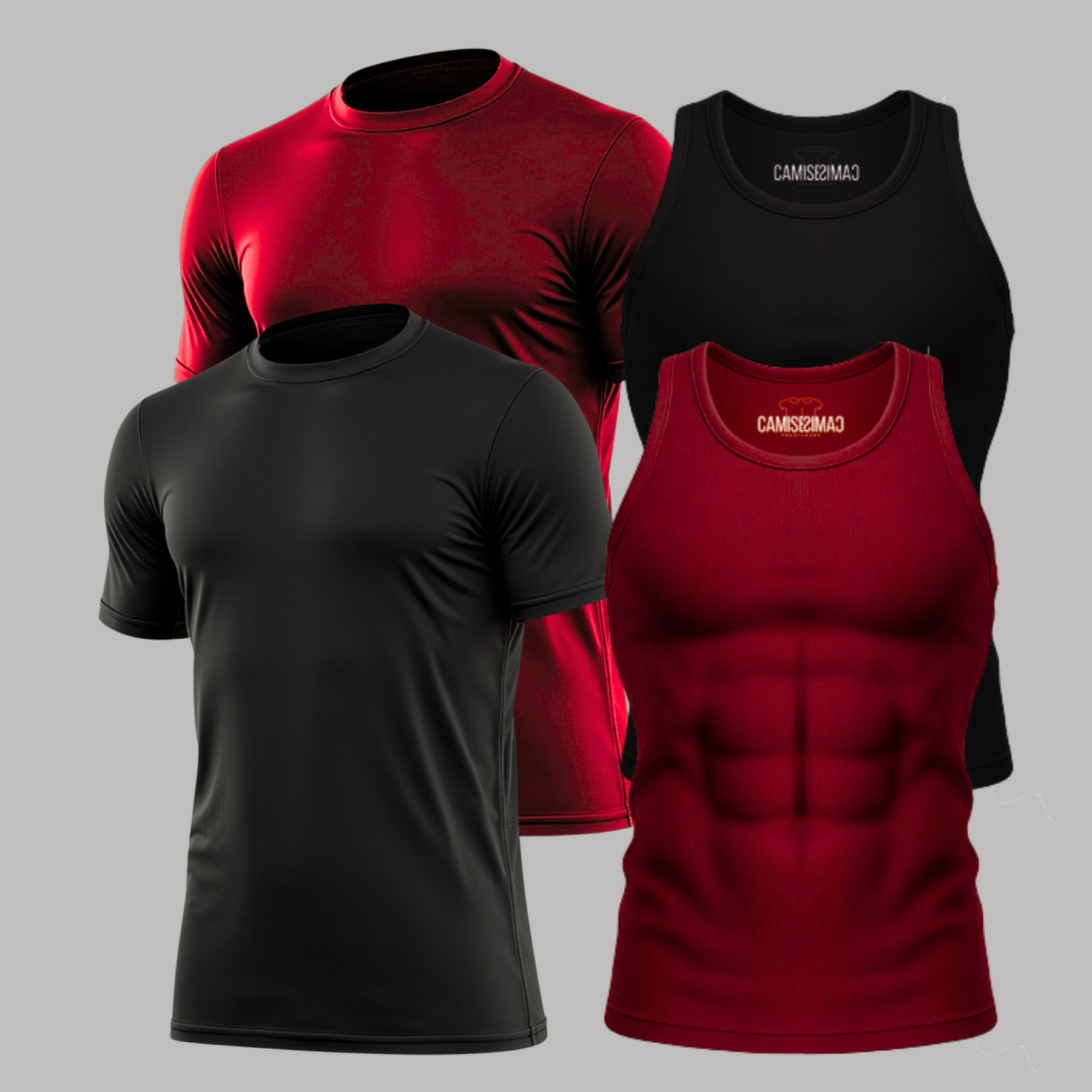 Kit 2 Camisetas Masculinas Dry Fit + 2 Regatas Dry Fit