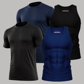 Kit 2 Camisetas Masculinas Dry Fit + 2 Regatas Dry Fit