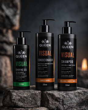Kit Masculino Essencial – Shampoo 250ml + Condicionador 250ml + Gel de Barbear