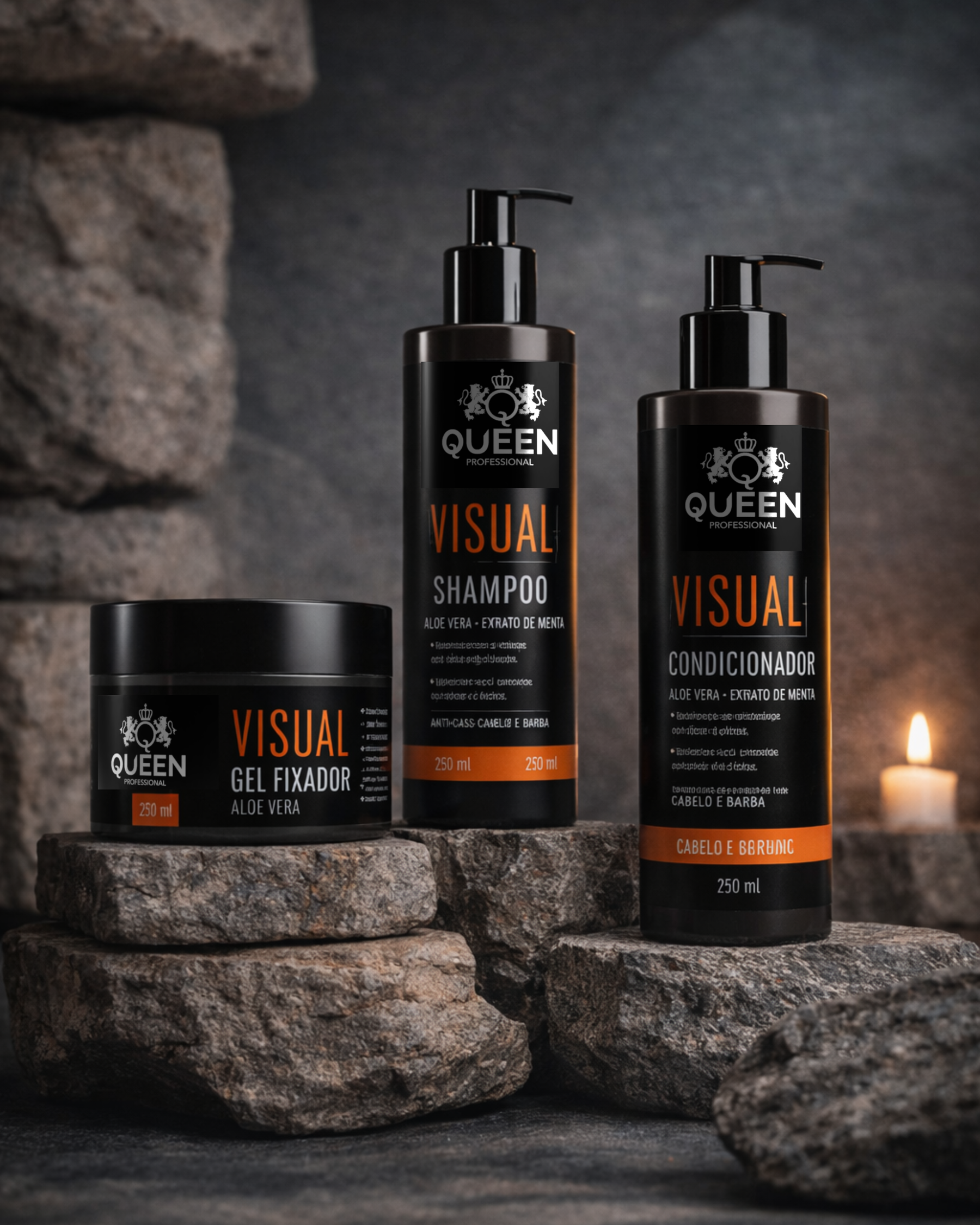 Kit Masculino Performance – Shampoo 250ml + Condicionador 250ml + Gel Fixador 250g