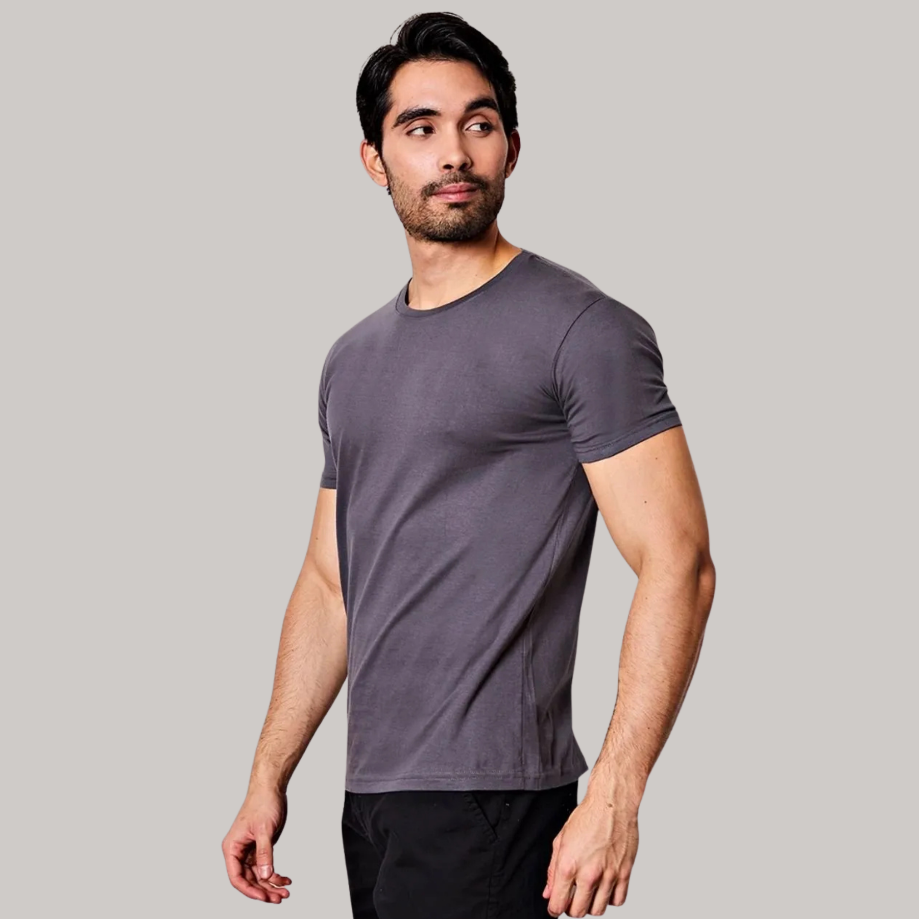 Kit 4 Camiseta de Algodão Masculina Cinza