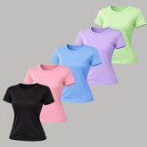 Kit 5 Baby Look Dry Fit Feminina