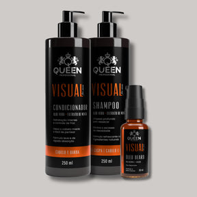 Kit Completo Masculino – Shampoo 250ml + Condicionador 250ml + Óleo para Barba 30ml
