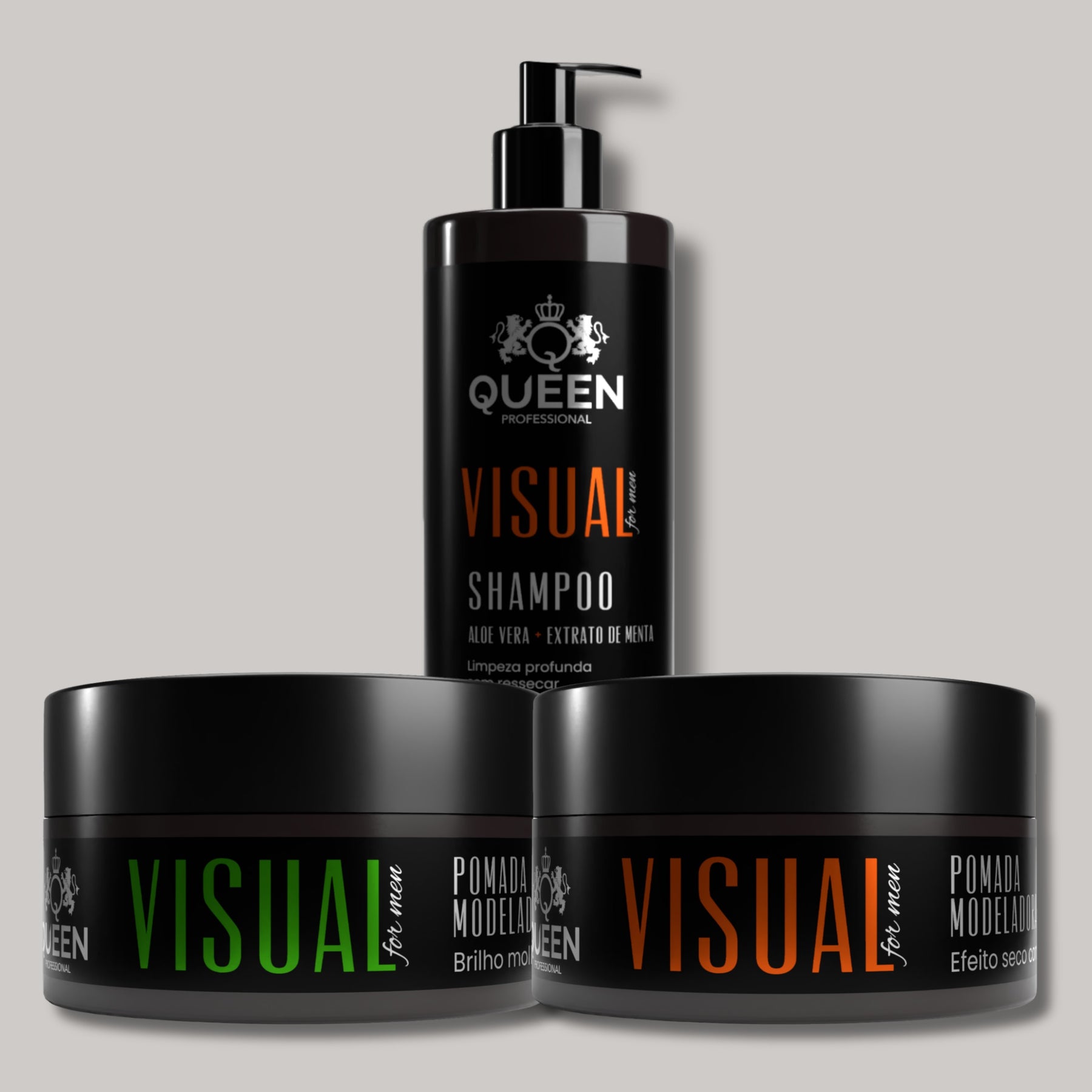 Kit Estilo e Definição – Shampoo 250ml + Pomada Efeito Teia 150g + Pomada Efeito Brilho Molhado 150g